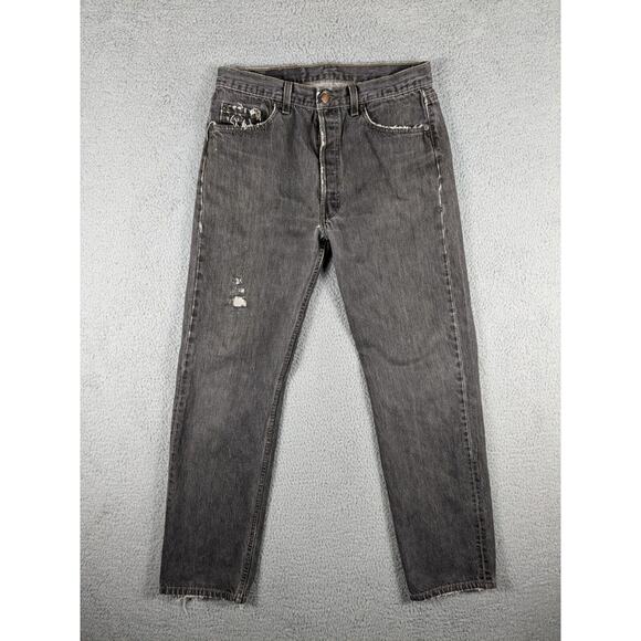 Levi's Other - Vtg Levi's 501 Jeans Men's 32x31 Black Faded Distressed Grunge Punk Biker 90s